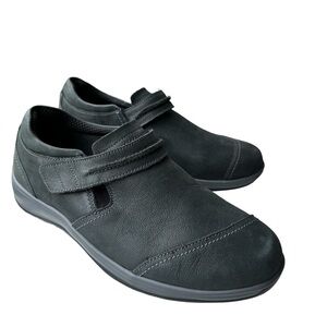Orthofeet Women’s Casual Gray/Black Leather Upper Shoes *missing insoles